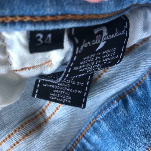 7 For All Mankind Mid Roll Denim Shorts - Picture 3 of 5